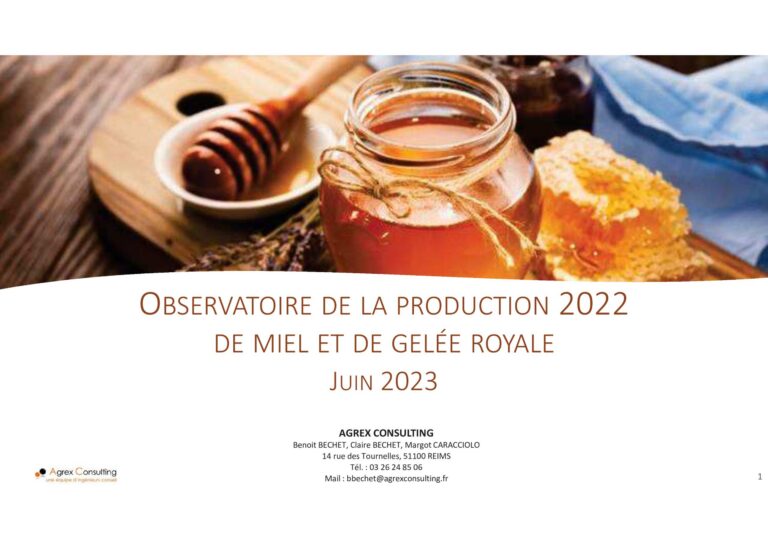 Observatoire de la Production 2022 de Miel et de Gelée Royale Etude Juin 2023